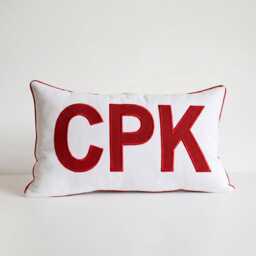 Custom Embroidered Monogram Pillow Cover - Personalized Appliqu?? Cotton Canvas Cushion College Dorm Decor Back To School Gift - thumbnail 1