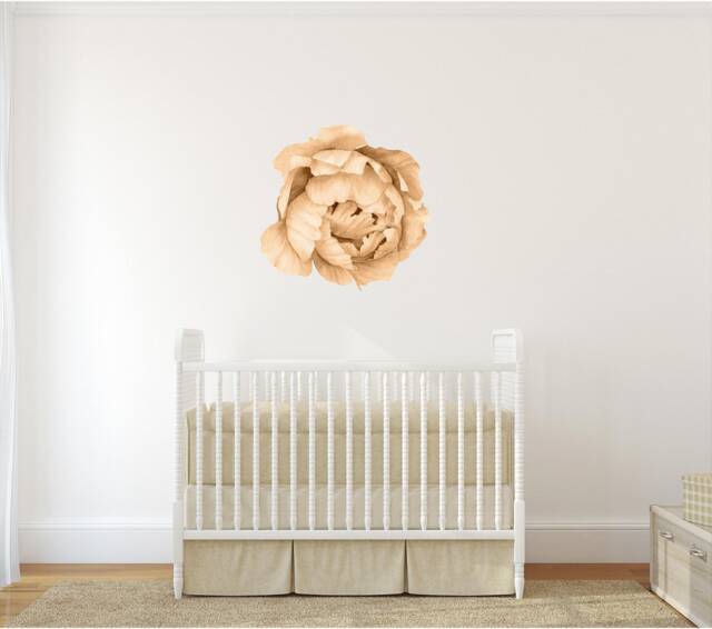 Orange Peony #23 Removable Fabric Wall Decal Individual Blooming Peonies Baby Girl Room Nursery Decor - Customize Your Own Sticker Set - image 1