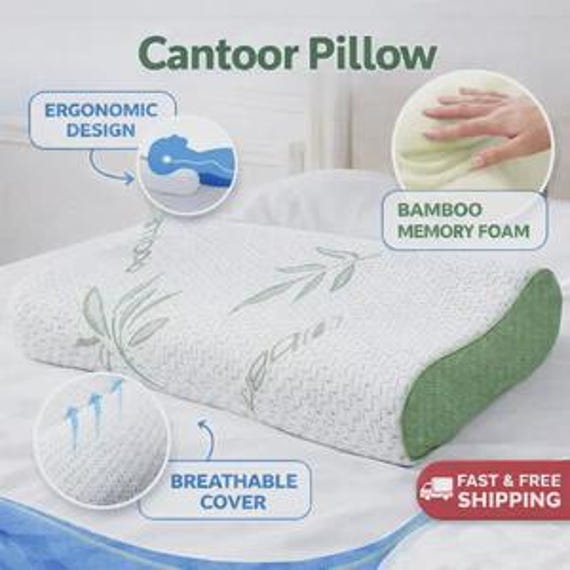 Contoor Pillow Bamboo Memory Foam Orthopedic Back, Neck Shoulder Support 40cmx60cm - image 1