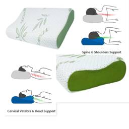 Contoor Pillow Bamboo Memory Foam Orthopedic Back, Neck Shoulder Support 40cmx60cm - thumbnail 4