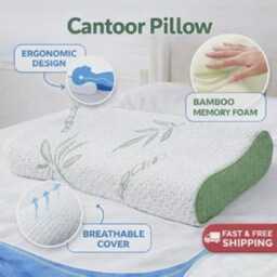 Contoor Pillow Bamboo Memory Foam Orthopedic Back, Neck Shoulder Support 40cmx60cm - thumbnail 1