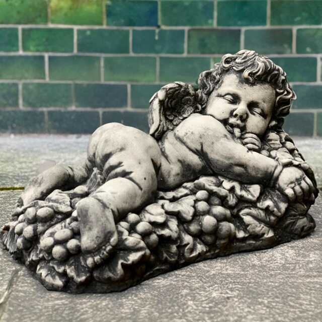 Outdoor Angel Figure Concrete Baby Statue Cement Sleeping Sculpture Stone Memorial Children Ornament Easter Lover Gift Yard Art - image 1