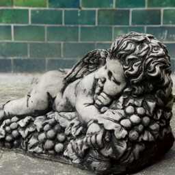 Outdoor Angel Figure Concrete Baby Statue Cement Sleeping Sculpture Stone Memorial Children Ornament Easter Lover Gift Yard Art - thumbnail 4