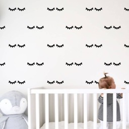Set Of Sleepy Eyes Wall Decals, Vinyl, Stickers - Multiple Colors, Sizes & Quantities Available - thumbnail 1