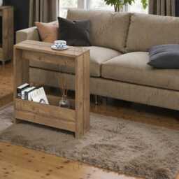 Modern Side Table With Magazine Rack Storage, Slim End Table, Living Room Furniture - thumbnail 1
