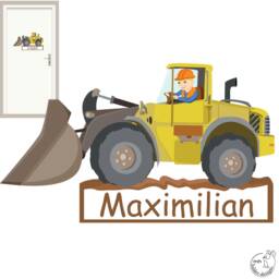 "Wall Sticker ""Bulldozer Door Sign" - thumbnail 1