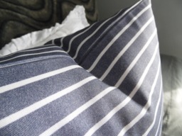 Denim Look Twill Stripe.pillow Cover.slipcover.toss Pillow.lumbar Pillow.blue.white.farmhouse.bedroom.living Room Decor Pillow.soft.nautical - thumbnail 1