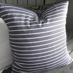Denim Look Twill Stripe.pillow Cover.slipcover.toss Pillow.lumbar Pillow.blue.white.farmhouse.bedroom.living Room Decor Pillow.soft.nautical - thumbnail 2