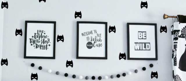 Superhero Boys Girls Room Stickers Fun Decals Minimalist Hipster Playroom Gift Monochrome Wall Decal Diy Hip Babyshower Remodel - image 1