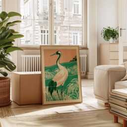 Heron Poster, Wetland Bird Print, Marsh Nature Wall Art - thumbnail 4