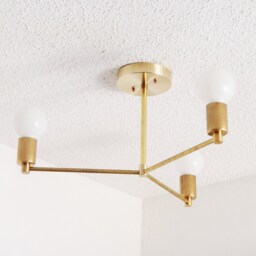 Modern Brass Light - Flush Mount Minimalist Cluster Bedroom Kitchen Dining Room Living Bathroom Ul Listed - thumbnail 2