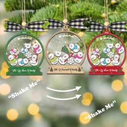 Custom Gingerbread Family Christmas Ornament 2024, Names Snowman Ornament, Tree Gift - thumbnail 1