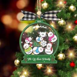 Custom Gingerbread Family Christmas Ornament 2024, Names Snowman Ornament, Tree Gift - thumbnail 2