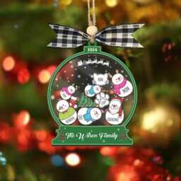 Custom Gingerbread Family Christmas Ornament 2024, Names Snowman Ornament, Tree Gift - thumbnail 3