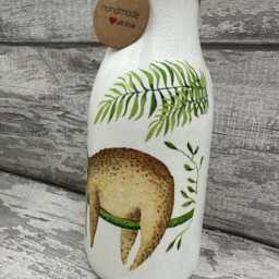 Sloth Vase Decoupage Vase, Gift, Flowers, Sloths, Sloth Gifts - thumbnail 3