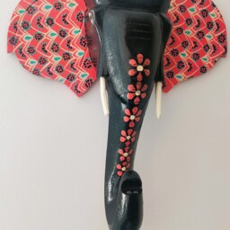 Bohemian Design -Elephant Wooden Head/Wall Decor/Wall Hanging - thumbnail 3