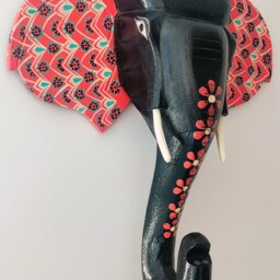 Bohemian Design -Elephant Wooden Head/Wall Decor/Wall Hanging - thumbnail 2