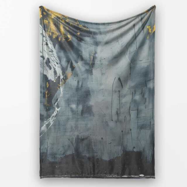 Grey Child Exploring Moon With Magnifying Glass Art, All Season Comfort, Modern Interior Accent - Super Soft Fleece Blanket Bed Sofa Throw - image 1