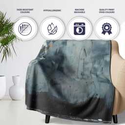 Grey Child Exploring Moon With Magnifying Glass Art, All Season Comfort, Modern Interior Accent - Super Soft Fleece Blanket Bed Sofa Throw - thumbnail 2