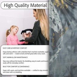 Grey Child Exploring Moon With Magnifying Glass Art, All Season Comfort, Modern Interior Accent - Super Soft Fleece Blanket Bed Sofa Throw - thumbnail 4