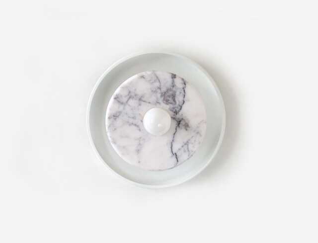 Lilac Marble Flush Mount Sconce, Modern White Wall Light - image 1