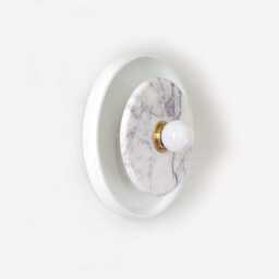 Lilac Marble Flush Mount Sconce, Modern White Wall Light - thumbnail 3