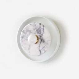 Lilac Marble Flush Mount Sconce, Modern White Wall Light - thumbnail 4