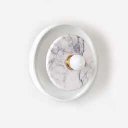 Lilac Marble Flush Mount Sconce, Modern White Wall Light - thumbnail 2