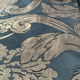 Dark Gray & Copper Floral Curtain Panel - Custom Size Drape - thumbnail 2