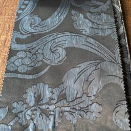 Dark Gray & Copper Floral Curtain Panel - Custom Size Drape - thumbnail 4