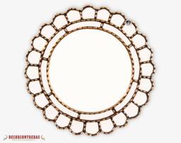 "Decorative Accent Gold Round Mirror For Wall 17.7In ""Cuscaja Gold"