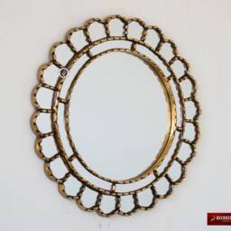 "Decorative Accent Gold Round Mirror For Wall 17.7In ""Cuscaja Gold" - thumbnail 3