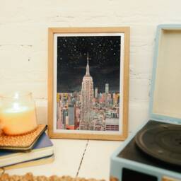 New York Skyline At Night, Art, Print, Poster, Travel Nyc Art - thumbnail 3