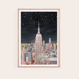 New York Skyline At Night, Art, Print, Poster, Travel Nyc Art - thumbnail 2