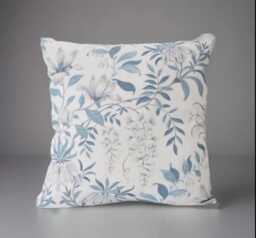 Handmade Cushion Cover in Laura Ashley Parterre Offwhite & Seaspray Blue, Floral Print, Various Sizes Available