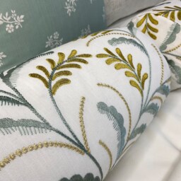 "Embroidered Leaf Trail Bolster Cushion 16"" X 6" - thumbnail 4
