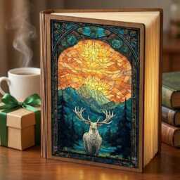 Cozy Glow Library Booknook, Wooden Book Nook Lamp, Fantasy Bookshelf Insert, Unique Decor, Gift For Lovers - thumbnail 1