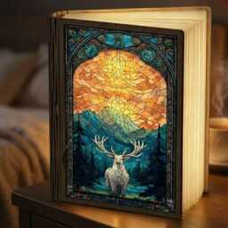 Cozy Glow Library Booknook, Wooden Book Nook Lamp, Fantasy Bookshelf Insert, Unique Decor, Gift For Lovers - thumbnail 3