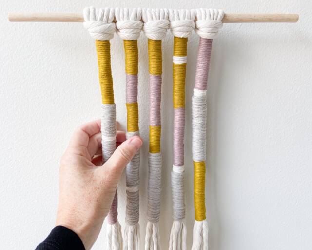 Boho Macrame Wall Art - Pastel Fringed Tapestry With Tassels Handcrafted Rope Hanging - image 1
