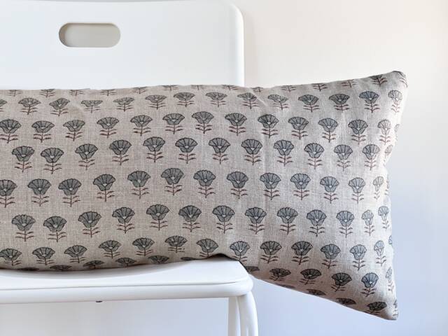 Block Print Lumbar Pillow Cover - image 1
