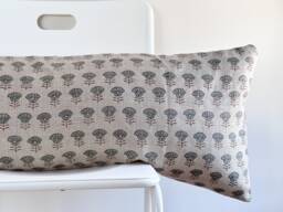 Block Print Lumbar Pillow Cover - thumbnail 1