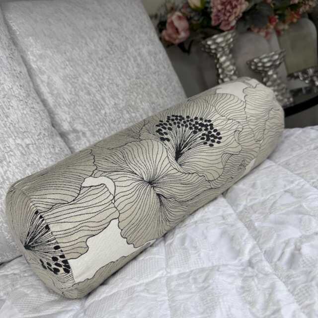 "Decorative Floral Bolster Cushion 16"" X 6" - image 1