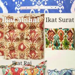 Outdoor Seat Cushions Ikat, Lattice, Botanical, Geometric, Abstract, Floral, Paisley, Variety Ikat D??cor Cushions - thumbnail 2