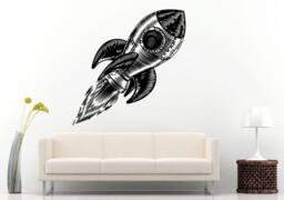Star Space Craft Ship Spaceship Fighter Galaxy Rocket Satellite Nasa Shuttle Take Off Wall Decal Vinyl Sticker Mural Room Decor L1224 - thumbnail 1
