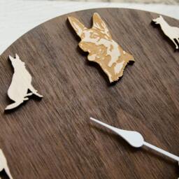 German Shepherd Portrait Clock - Handmade Wooden Dog Wall Decor - thumbnail 3