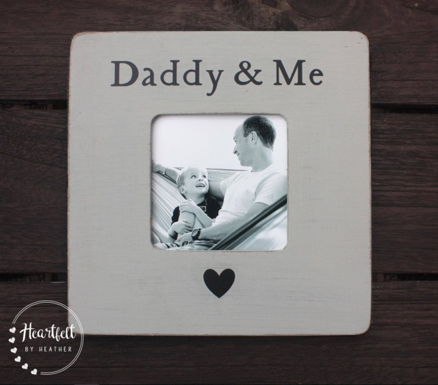 Personalized Daddy & Me Picture Frame, Rustic First Father's Day Gift - image 1