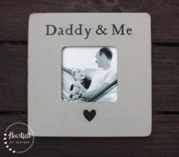Personalized Daddy & Me Picture Frame, Rustic First Father's Day Gift - thumbnail 1