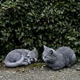 Couple Sleeping Cat Statue Concrete Sculpture Memorial Kitten Decoration Garden Ornament Cat Lover Gift Resting Kitty Figurine - thumbnail 3