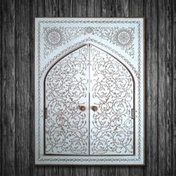 "Mirror ""Istanbul"" With Wooden Doors & Frame - Engraved, 32cm X 24 cm/12, 60"" 9.45" - thumbnail 3