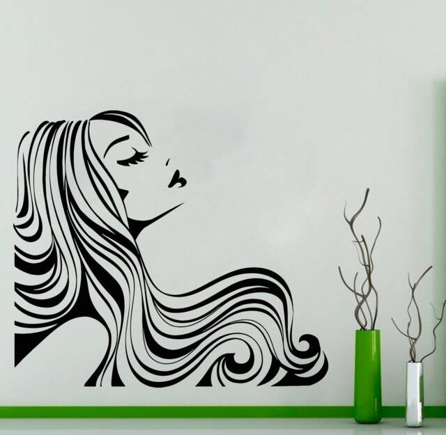 Hair Salon Wall Decal Hairstyle Vinyl Sticker, Beauty Decor T119 - image 1